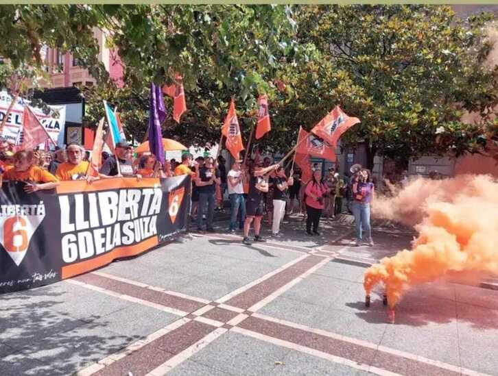 Movilización reciente de apoyo a las condenadas en Xixón.