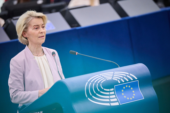 Ursula Von der Leyen Europako Batzordeko presidentea asteazkenean, Europako Legebiltzarrean.