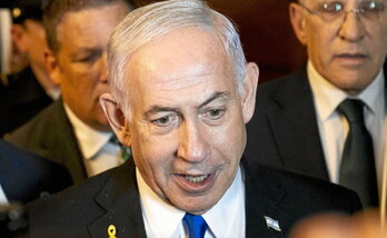 El primer ministro israelí, Benjamin Netanyahu, en su tercer día de estancia en Washington.