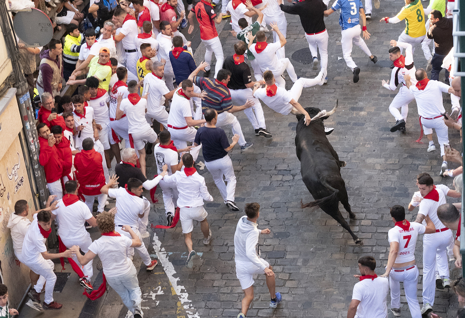 El revolcón con cornada de Santo Domingo.