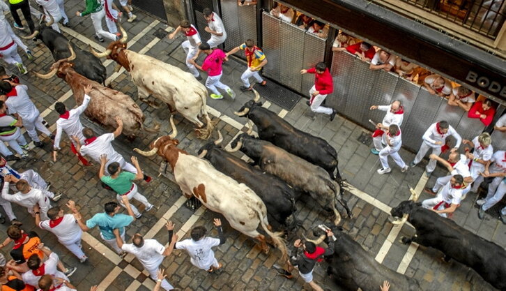 Tocando el pitón del Miura.