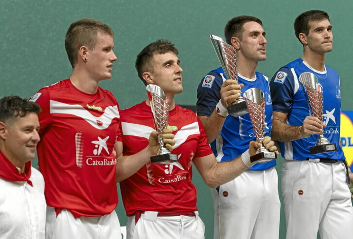 Peio Etxeberria eta Zabaleta, podiumeko goiko partean txapelketa irabazi berritan.