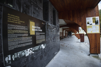 1937an frankistek atxilotutako 13 emakume mañariarren gaineko mural informatiboa.