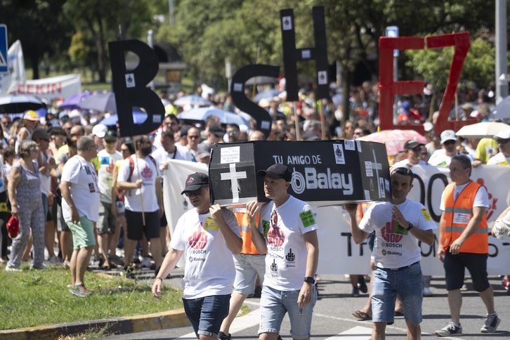 Manifestación contra el cierre de BSH celebrada a comienzos de este mes.
