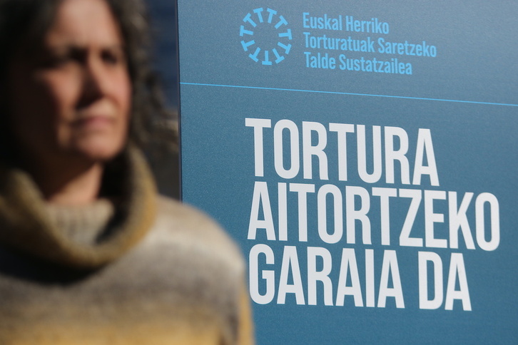 Presentación del grupo promotor de la red de personas torturadas en Euskal Herria, en Bilbo en febrero de 2024.