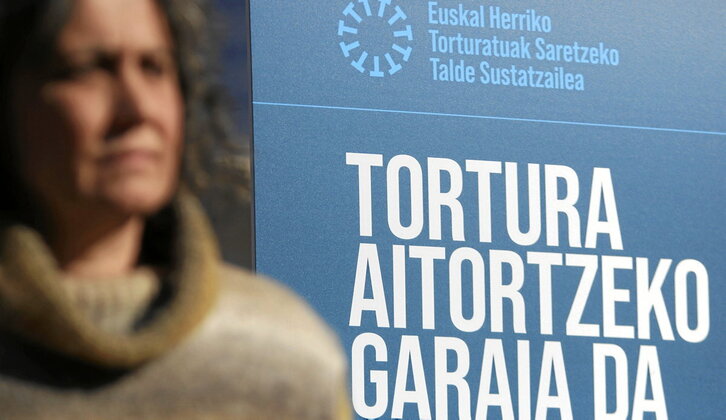 Presentación del grupo promotor de la red de personas torturas en Euskal Herria, en Bilbo en febrero de 2024.