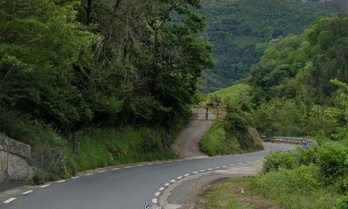 Carretera GI-3630, donde se ha producido el atropello mortal.