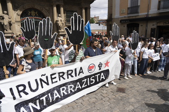 Concentración antirracista en Iruñea.