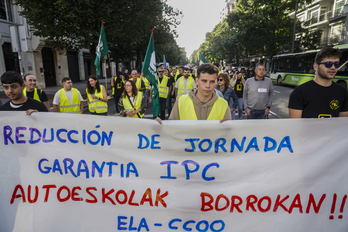 Bizkaiko autoeskoletako langileen mobilizazioa, iragan uztailaren 8an.