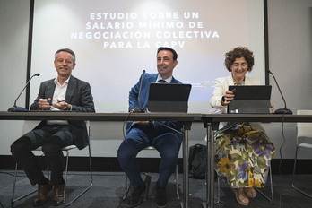 Mikel Torres, en la presentación del estudio sobre un SMI de negociación colectiva en la CAV