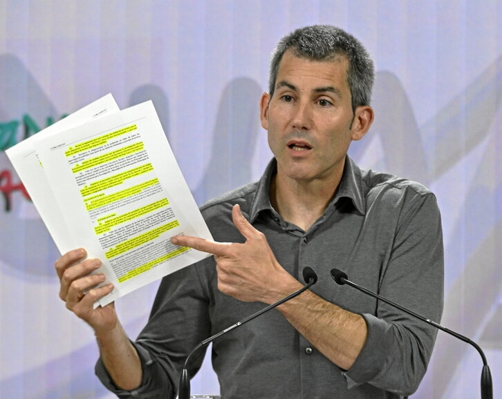 Arkaitz Rodríguez, secretario de Acción Política de EH Bildu, ayer en Donostia.