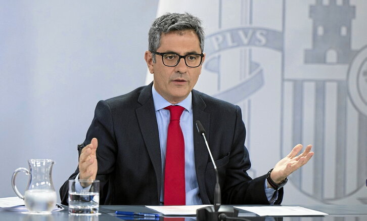 El ministro de la Presidencia, Félix Bolaños, compareció tras la reunión del Consejo de Ministros.