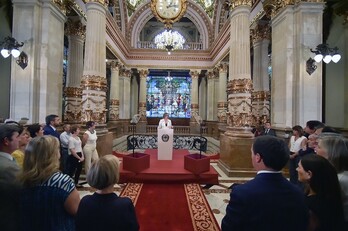 Etxanobe ha dado a conocer la decisión en la recepción que ha ofrecido en el palacio foral.