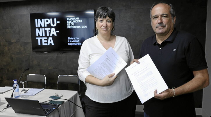 Iratxe Urizar y Agus Hernan comparecieron ayer en Bilbo.