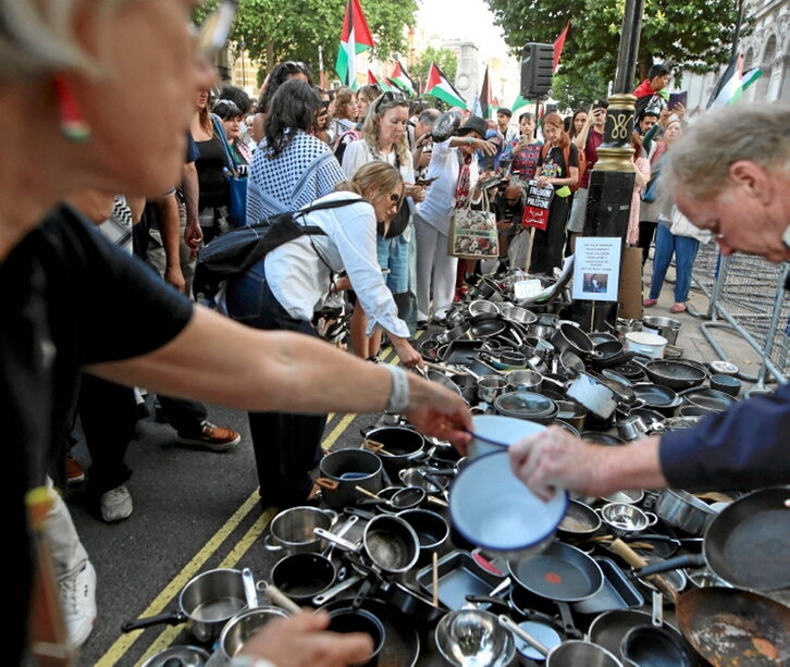 Protesta en Londres contra el genocidio en Gaza.
