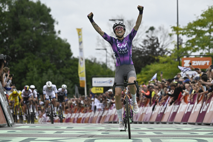Victoria en Quimper para Mavi García, la veterana del pelotón.