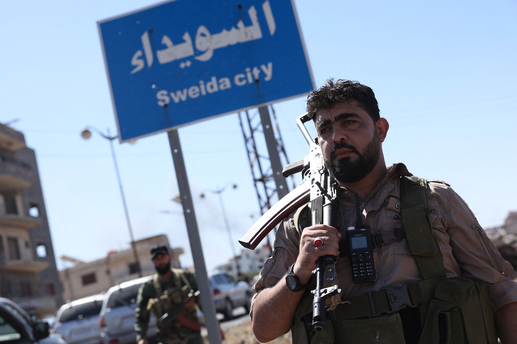 Un miembro de las fuerzas de seguridad de Siria.