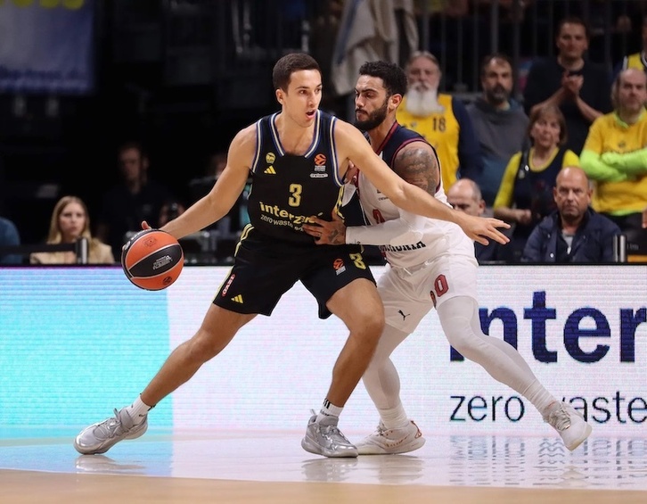 Matteo Spagnolo, en las filas del Alba Berlín, en partido de Euroliga frente a Saski Baskonia.