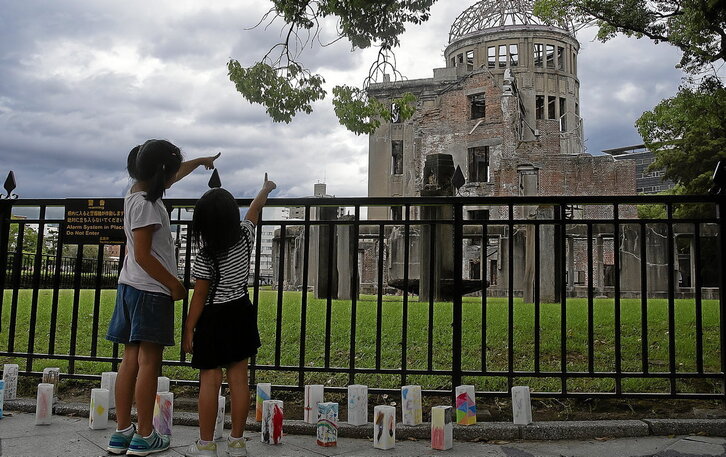 Sede del Museo Memorial de la Paz, de Hiroshima, cuya estructura fue la única que quedó de pie en la zona donde detonó la bomba. (Toñi Guerrero)