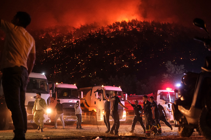 Imagen de una zona arrasada por las llamas en Turquía.