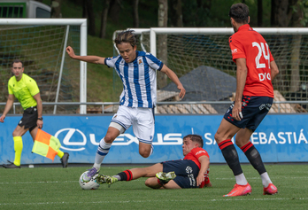 Kubo ha sido el encargado de abrir el marcador en el derbi amistoso de Zubieta.