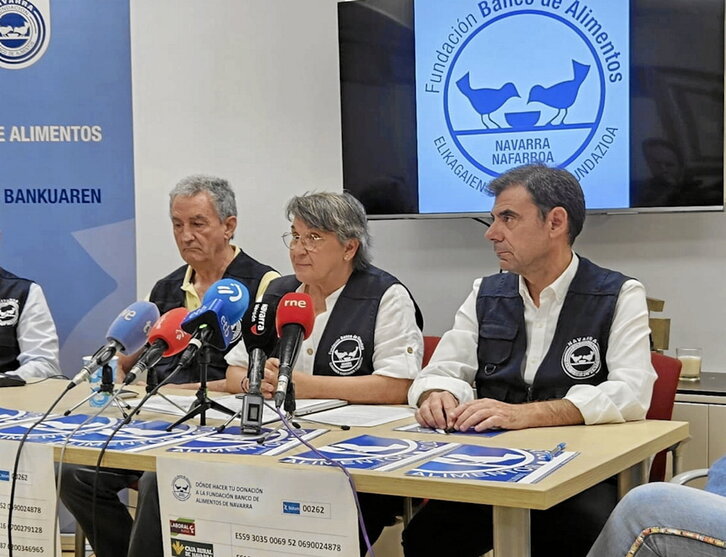 Rueda de prensa de la Fundación Banco de Alimentos de Nafarroa.