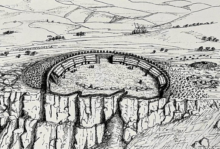 Recreación del poblado de Ugarra, en el actual término municipal de Romanzado.