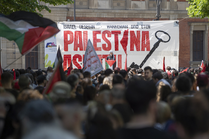 Última movilización de Palestinarekin Elkartasuna en Iruñea.
