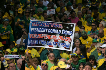 Manifestación en favor de Jair Bolsonaro celebrada en Sao Pablo el pasado domingo. 