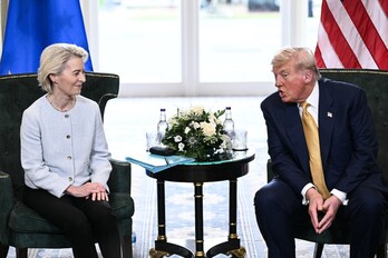 Von der Leyen y Trump, en su reunión de la pasada semana.
