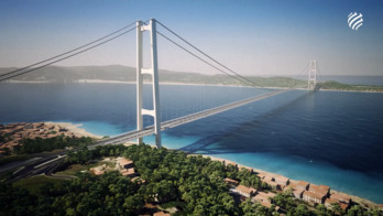 Proyecto del puente colgante entre Sicilia y Calabria, en Italia.