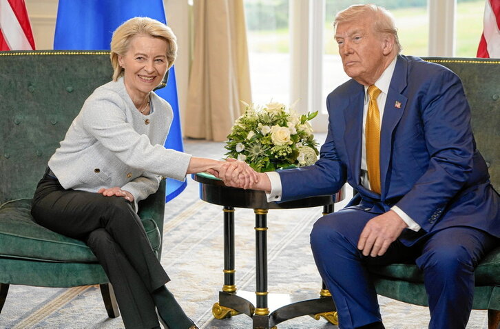 Von der Leyen y Trump, en su reunión de la pasada semana en Escocia.