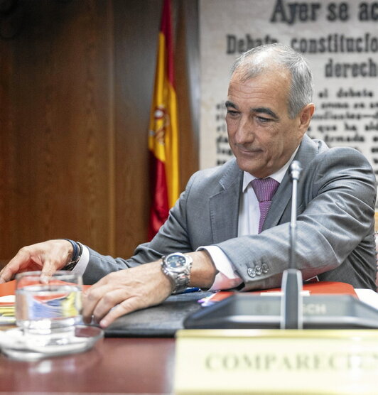 El consejero navarro Oscar Chivite compareció el 15 de julio en el Senado.