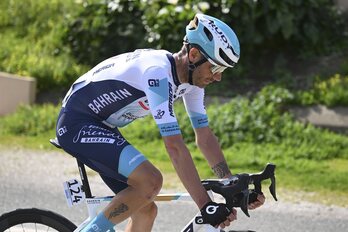 Damiano Caruso, este viernes durante la etapa de la Vuelta a Burgos.