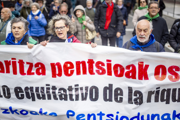 Movilización de pensionistas en Gasteiz.