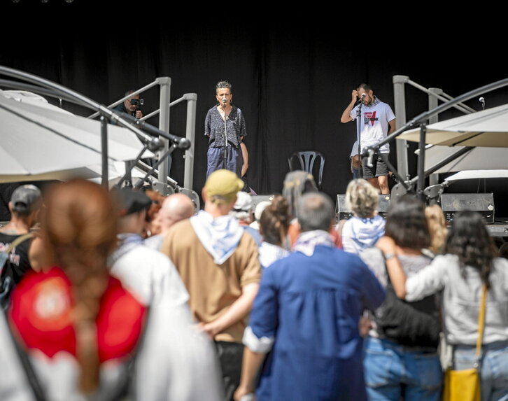 Bertso saioa atzo Matxete plazan.