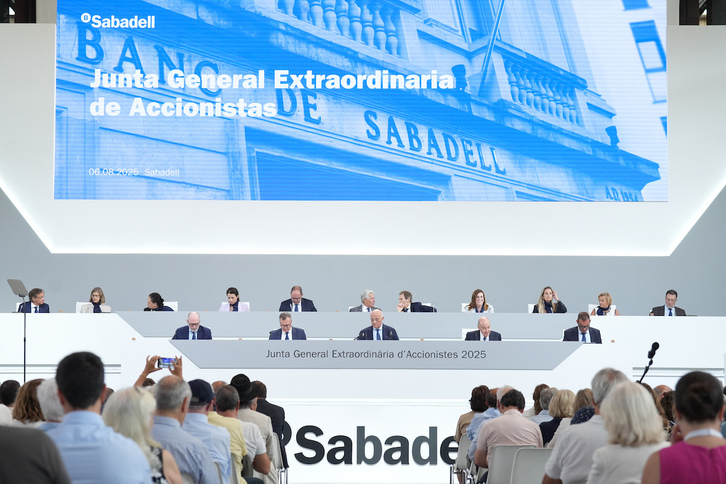 Junta general de accionistas del Sabadell, celebrada la pasada semana.