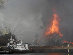 Pasaiako Portuan sutea piztu zen 2018ko abuztuan, Lezo inguruan.