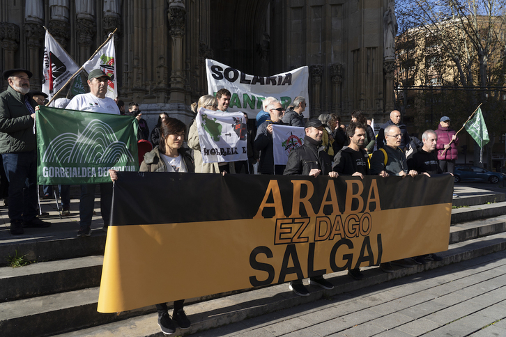 Concentración de Araba Bizirik contra los planes de Solaria, el pasado mes de noviembre en Gasteiz.