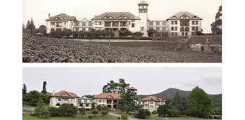 Imágenes de la evolución del Conjunto Monumental de la Colonia Infantil Nuestra Señora de Begoña.