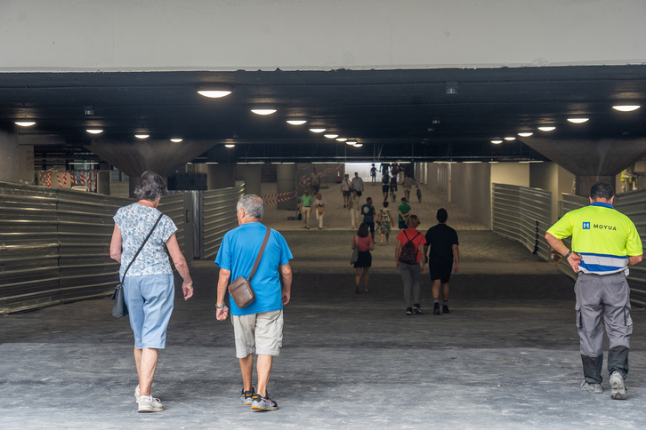 Túnel de Egia, donde ocurrió la agresión (ya terminado tras las obras de la imagen).