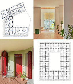 Ezkerrean Cierto Estudio-ren Illa Glories eta eskuinean Peris+Toral-en Modulus Matrixak.