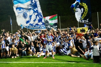 El ascenso del Sanse se celebró por todo lo alto en Zubieta el pasado junio.