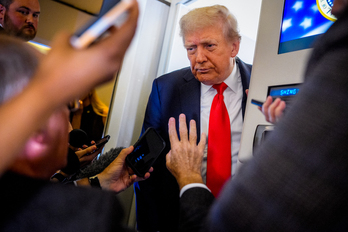 Trump ha declarado ante los medios desde el Air Force One, de camino a Alaska.