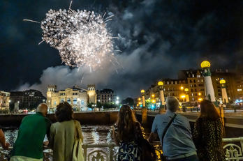 Colección de la pirotecnia Peñarroja, de Castelló, que ha logrado el segundo puesto en el concurso de fuegos artificiales de Donostia.