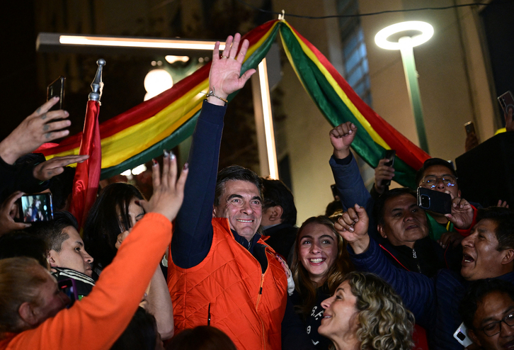 Rodrigo Paz (PDC), vencedor de la primera vuelta de la elecciones en Bolivia.