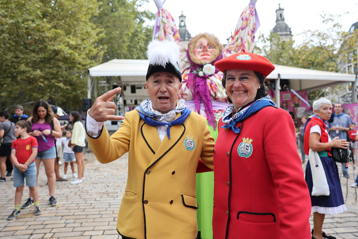 Francis Diez eta Olatz Agirre, astelehen goizean Areatzako Gastrogunean.