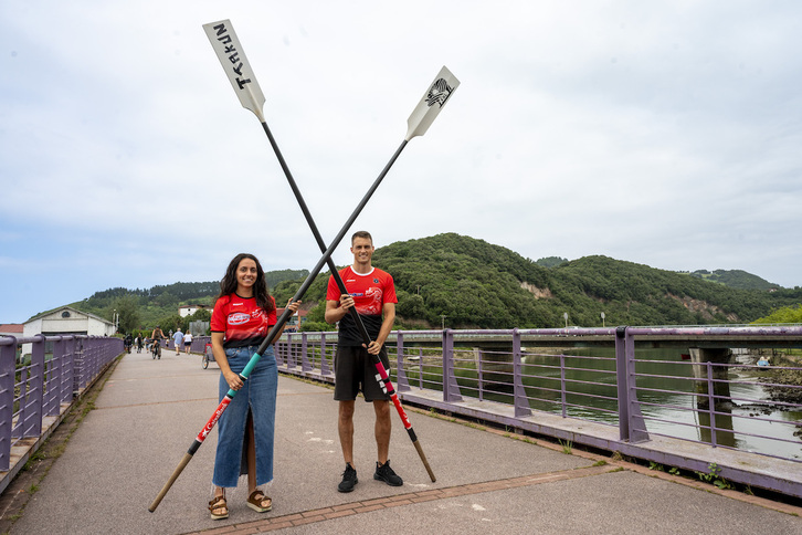 Helena Merino eta Sergio Calavia, Zumaiako arraunlariak.