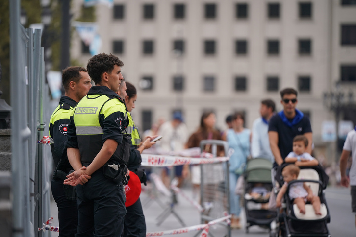 Policías municipales, en esta Aste Nagusia de Bilbo.