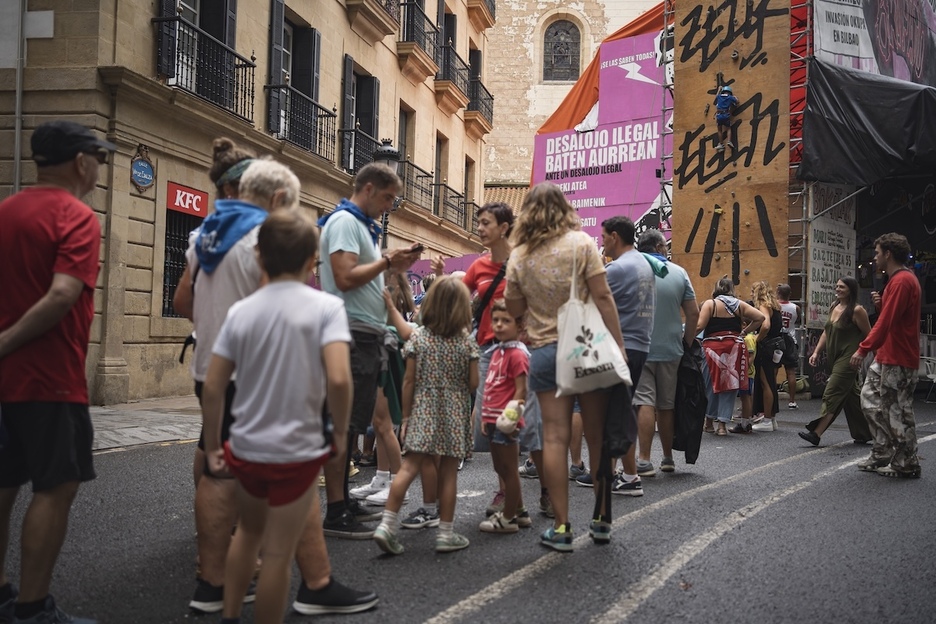 Escalada en la txosna de Kranba Escalada en la txosna de Kranba